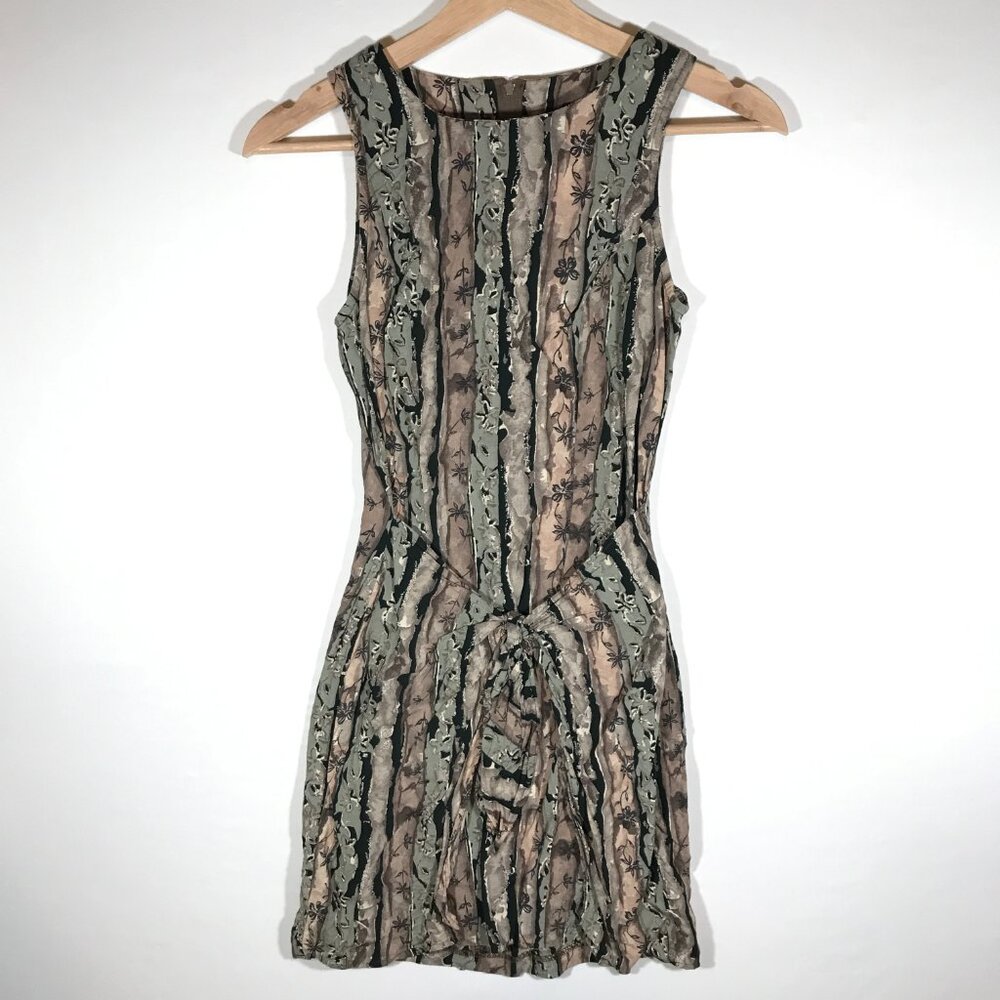 Jay Jacobs Women's Junior 3 Brown Sleeveless Tie Front Mini Dress Vintage